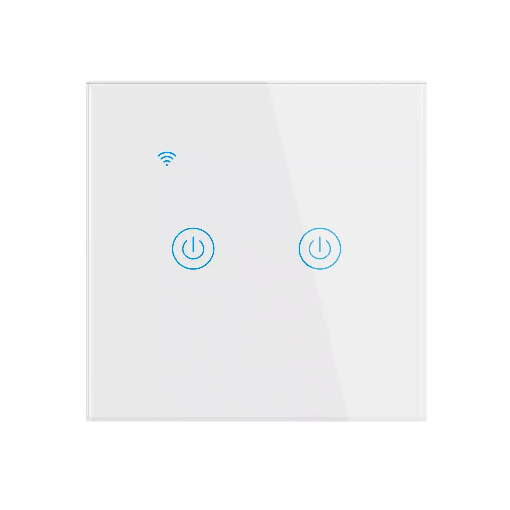 Interrupteurs connecté 2 gang wifi/Zigbee compatible Google home, Alexa Tuya/Smart Life sans neutre 
