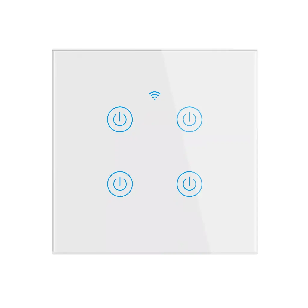Interrupteurs connecté 4 gang wifi/Zigbee compatible Google home, Alexa Tuya/Smart Life sans neutre 