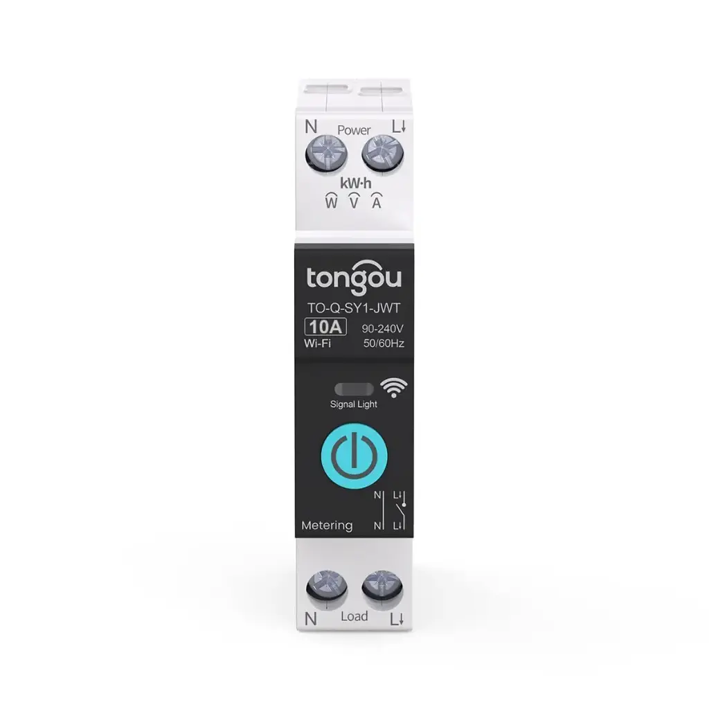 TONGOU Interrupteur Connecté  Intelligent Compatible avec Alexa,Google Assistant,TUYA/Smart Life APP Contrôle à Distance,Commutateur WiFi avec Mesure,Commande Vocale et Fonction de Temps